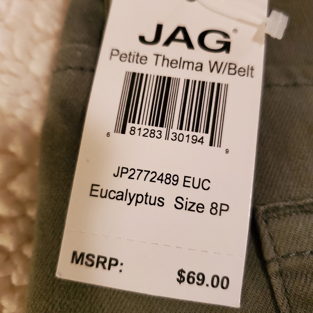 Jag Jeans Women's 8P pull on shorts. Eucalyptus color. No belt  NWT. - Picture 9 of 9